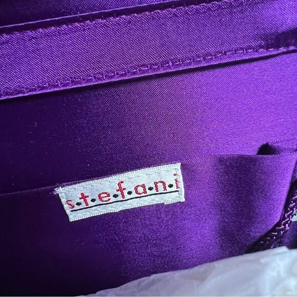 Vintage Purple Sequins Crossbody Purse Hand Bag Clutch by Stefani - Picture 3 of 14